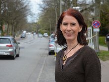Katrin Hofmann an der Tangstedter Landstraße
