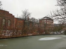 Hier zwischen Wiesendamm und Barmbeker Stichkanal entsteht das neue Bezirksamt Hamburg-Nord